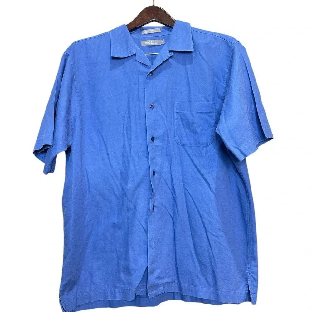 Daniel Cremieux Blue Short Sleeve Button down Size Large